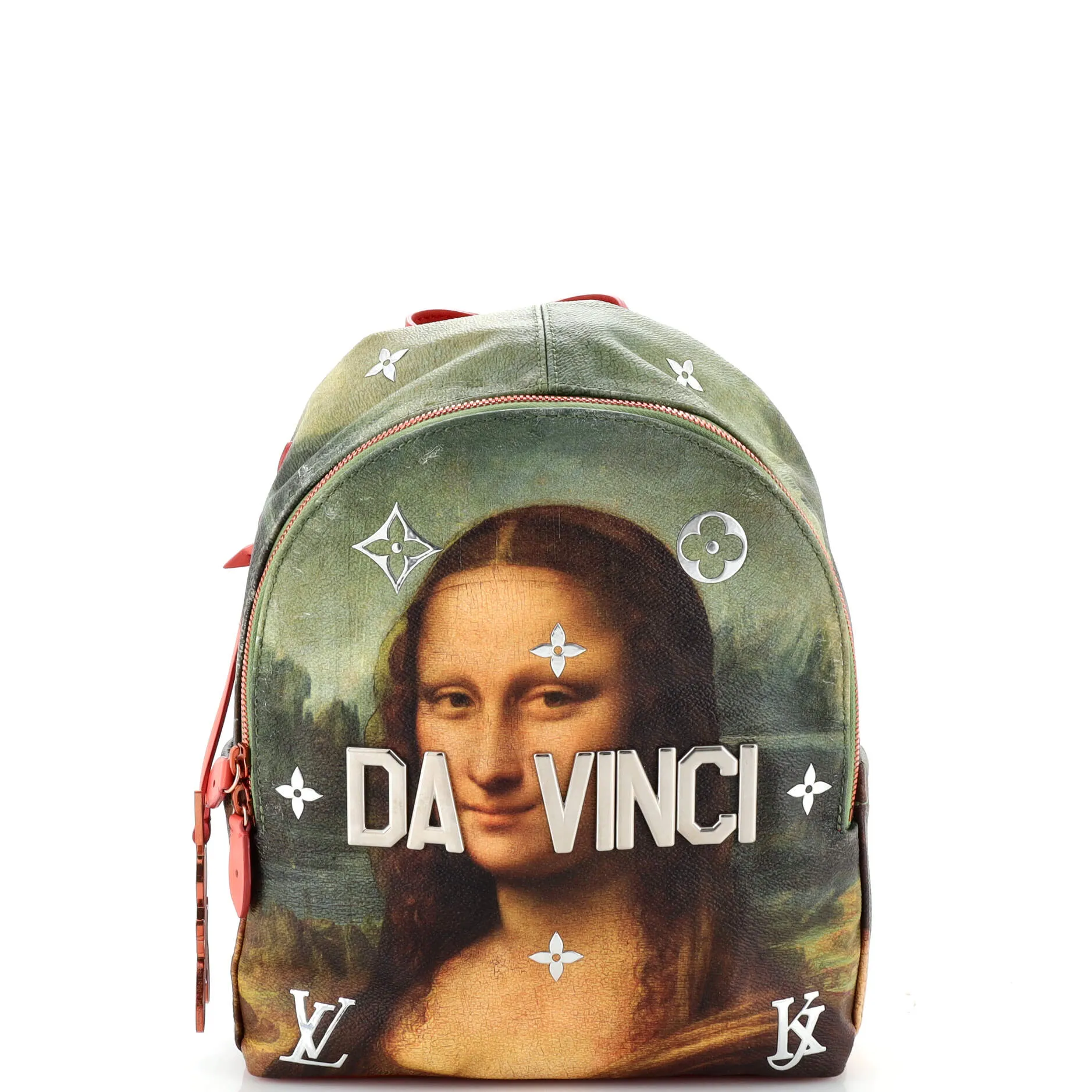 Designer Palm Springs Backpack Limited Edition Jeff Koons Da Vinci Print Canvas PM