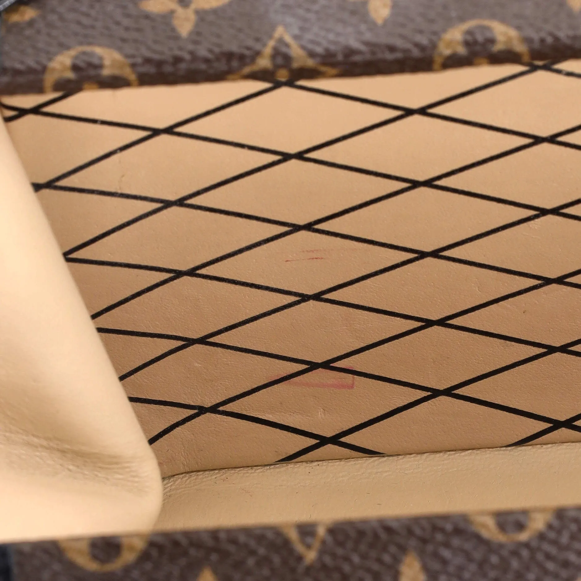 Designer Petite Malle Handbag Monogram Canvas