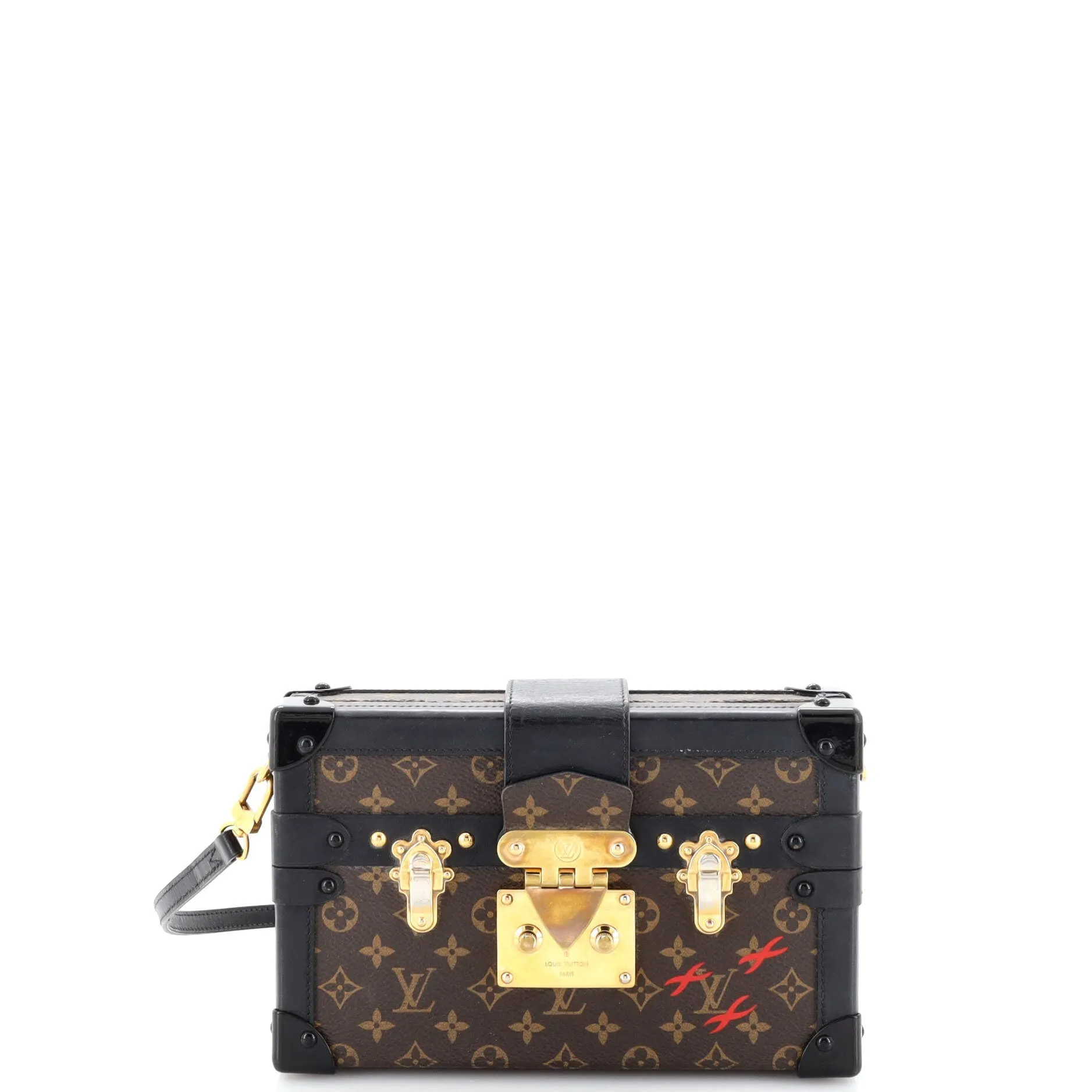 Designer Petite Malle Handbag Monogram Canvas