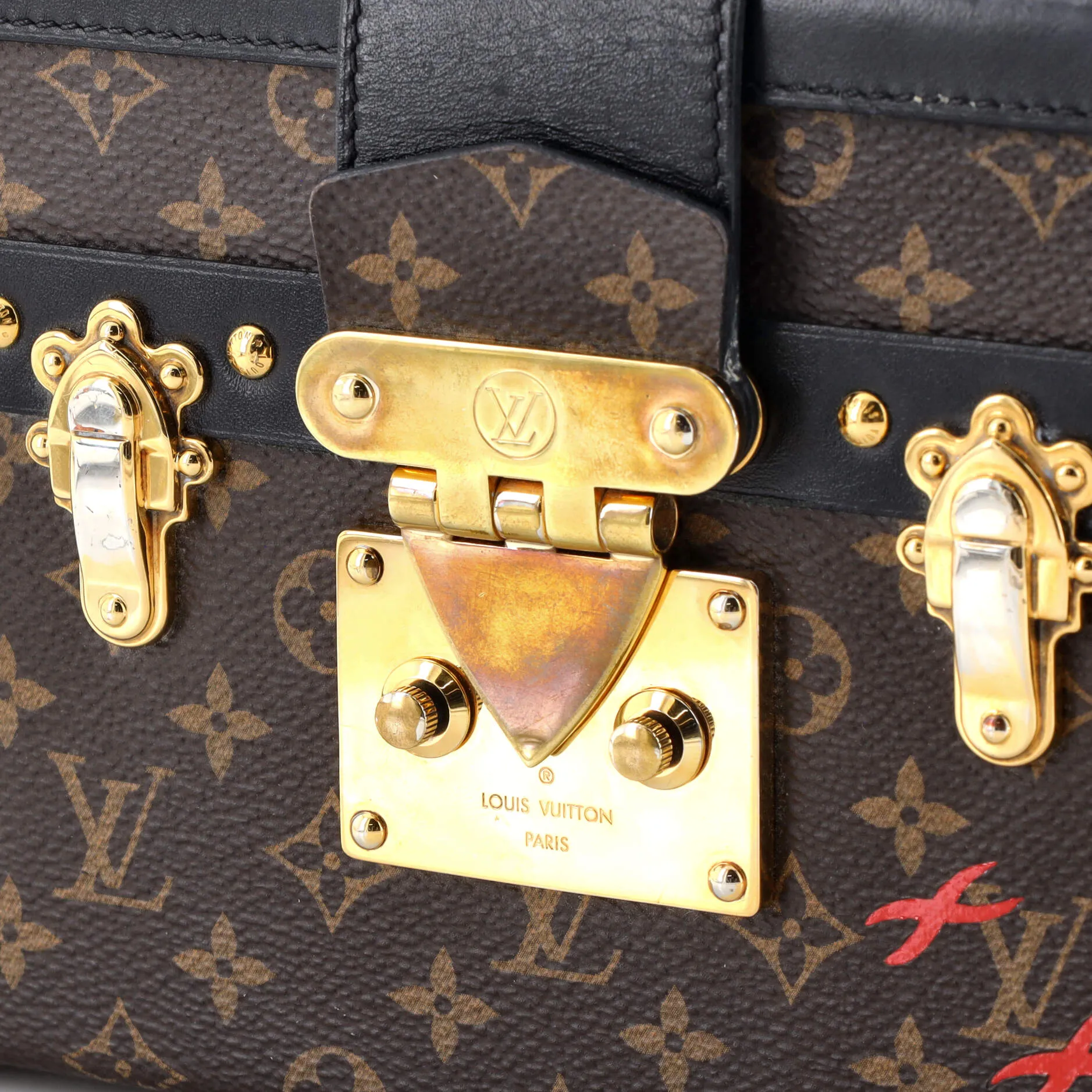 Designer Petite Malle Handbag Monogram Canvas