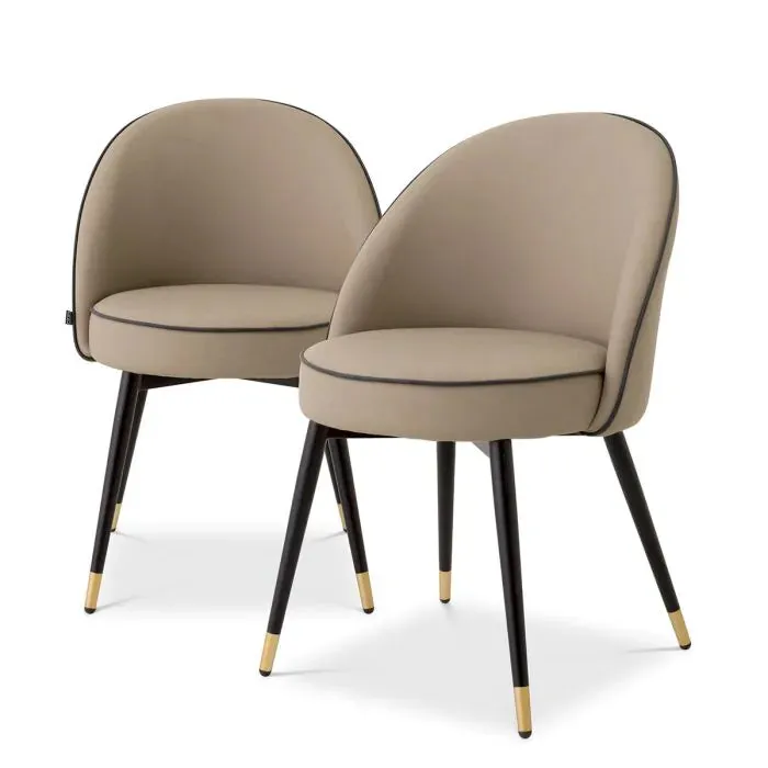 Dining Chair Cooper Set Of 2 - Beige Faux Leather
