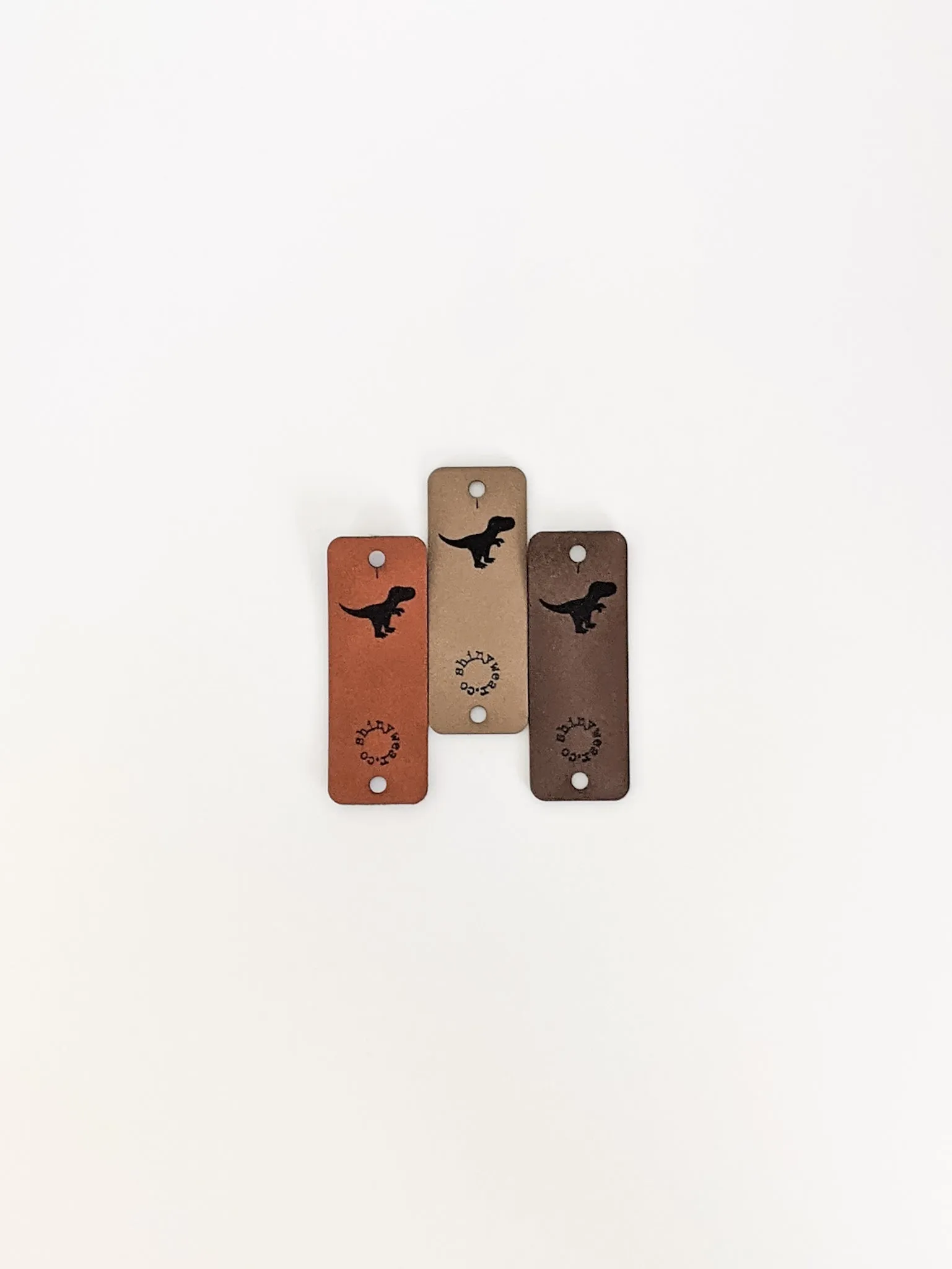 Dinosaur no-sew leatherette tag