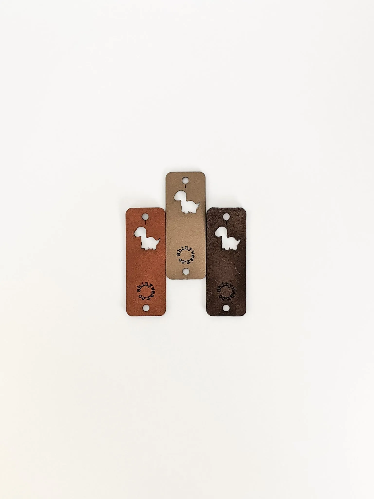 Dinosaur no-sew leatherette tag