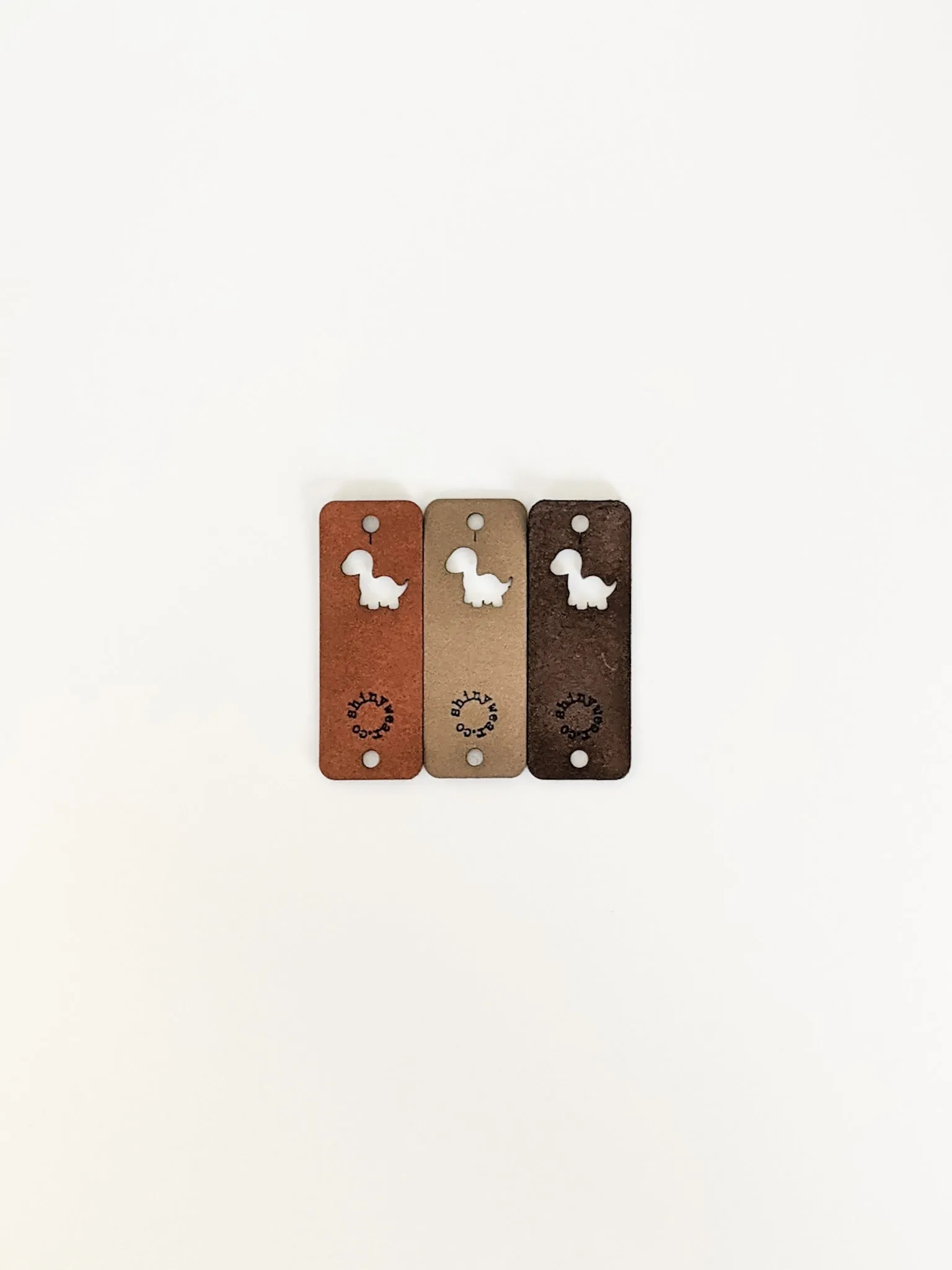 Dinosaur no-sew leatherette tag