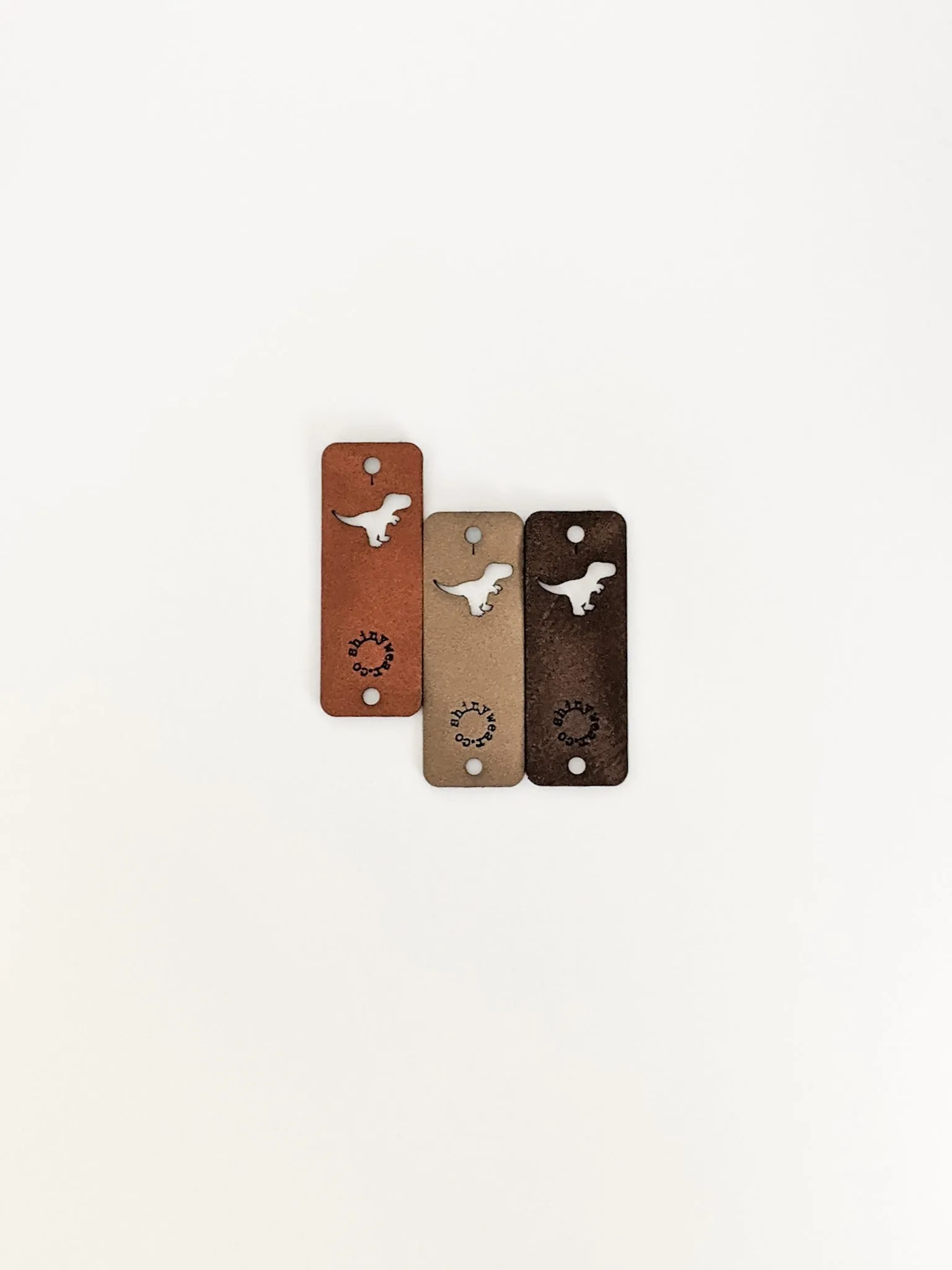 Dinosaur no-sew leatherette tag