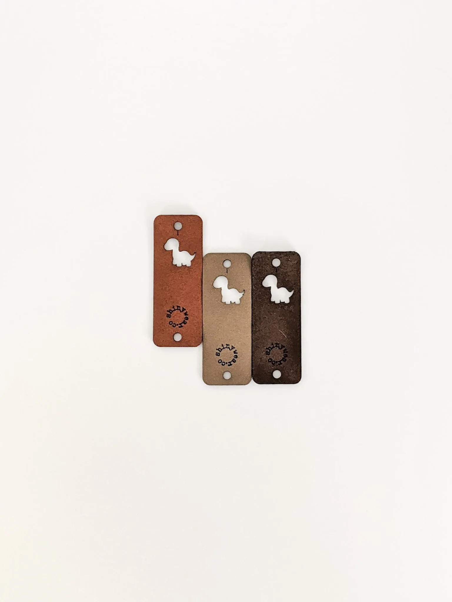 Dinosaur no-sew leatherette tag