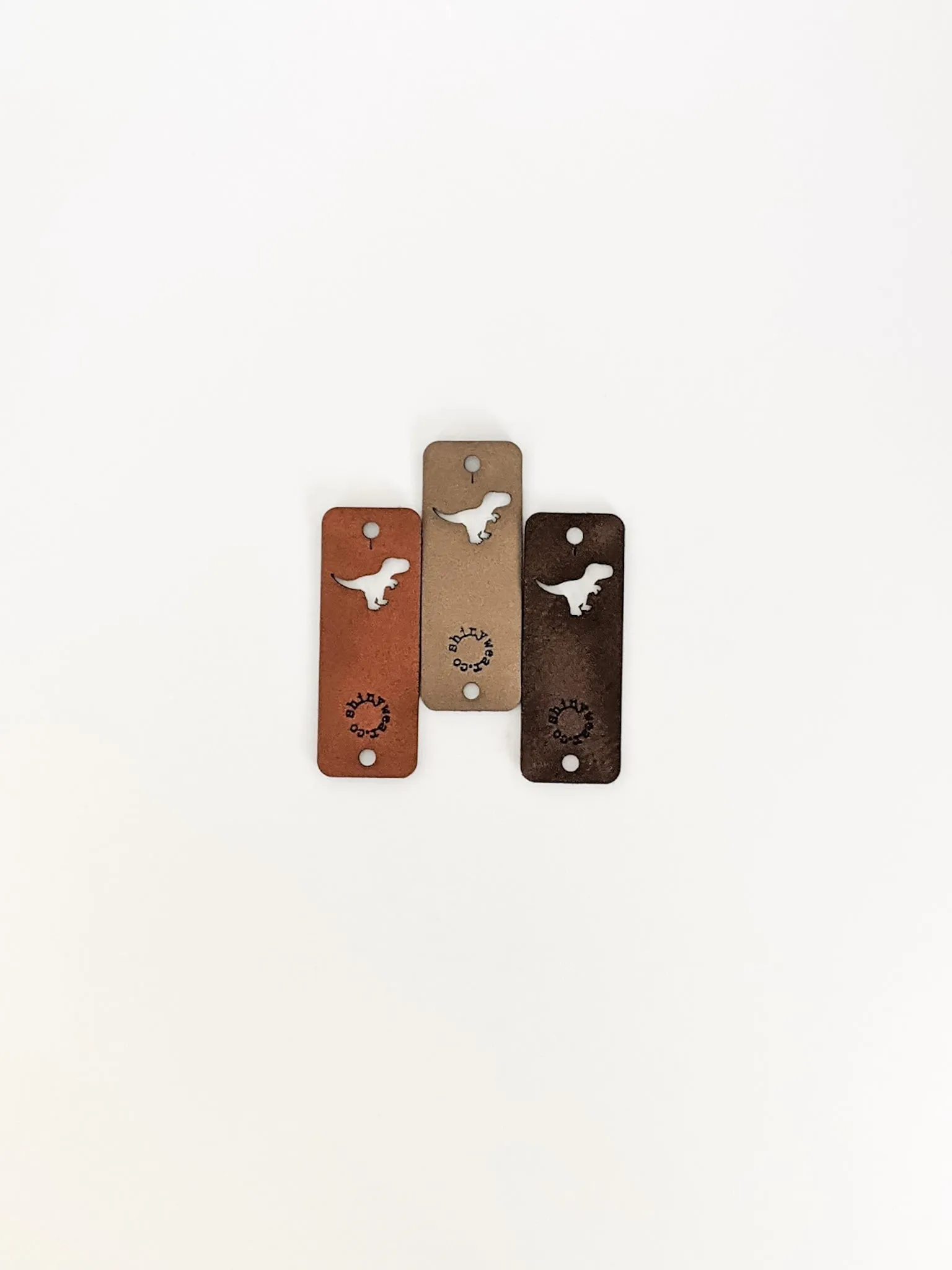 Dinosaur no-sew leatherette tag