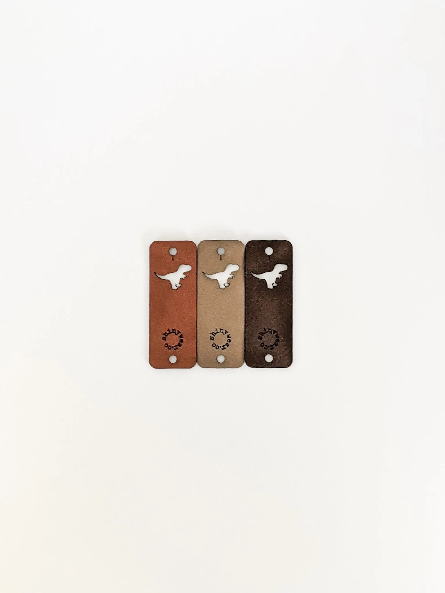 Dinosaur no-sew leatherette tag