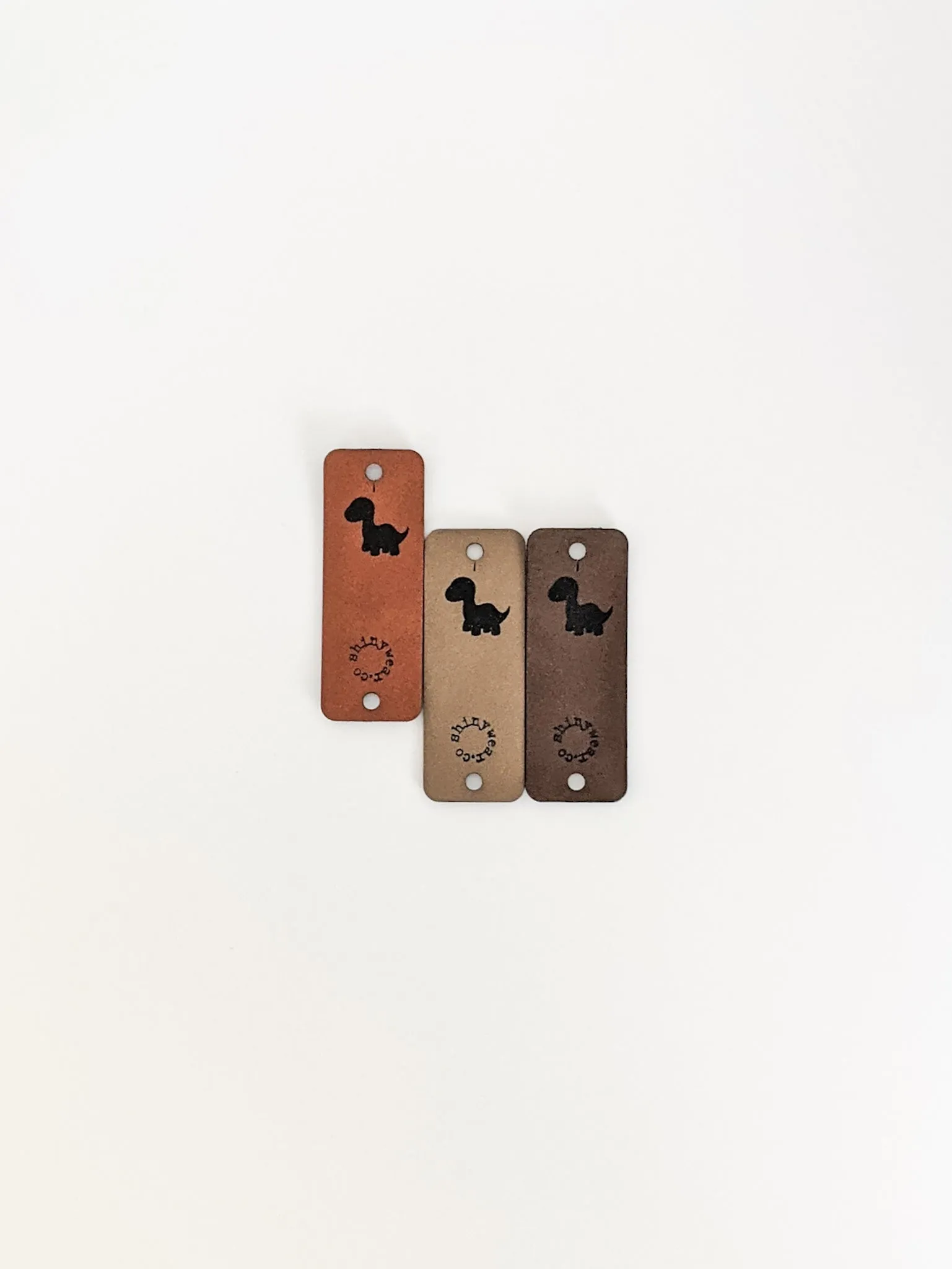 Dinosaur no-sew leatherette tag