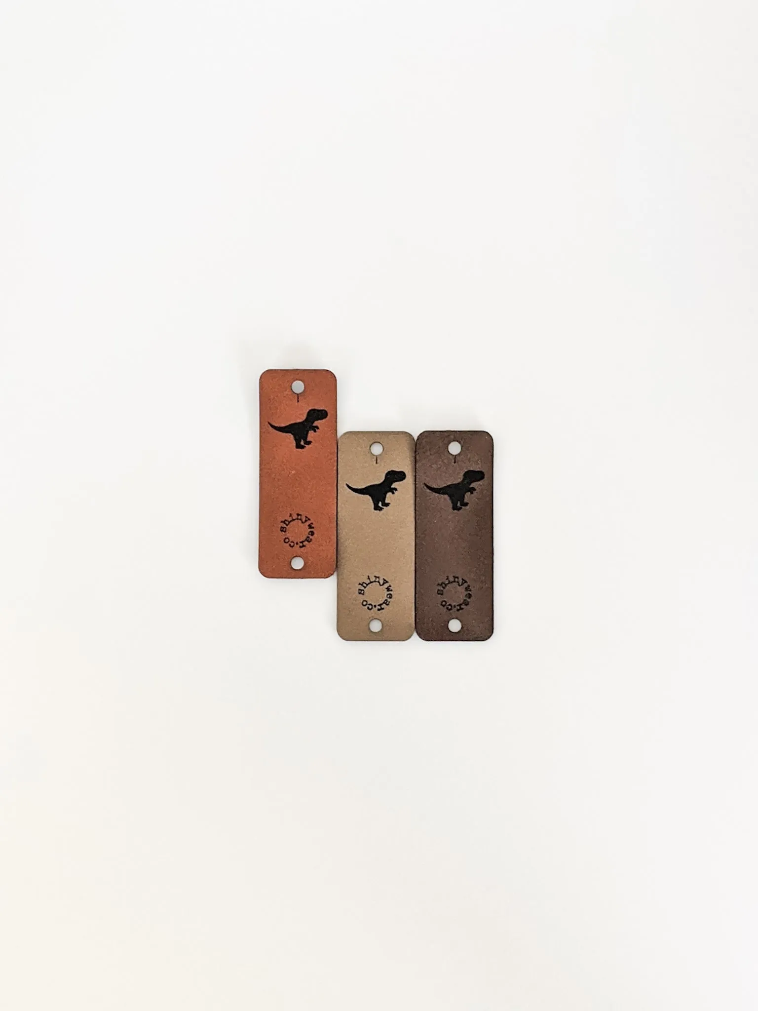 Dinosaur no-sew leatherette tag