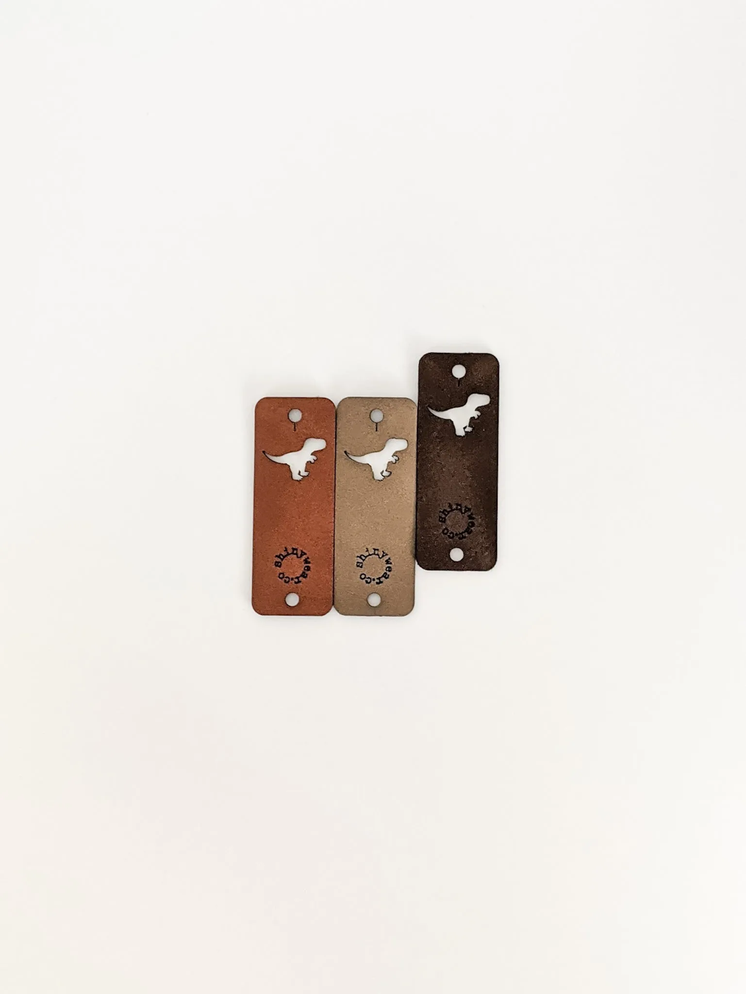 Dinosaur no-sew leatherette tag