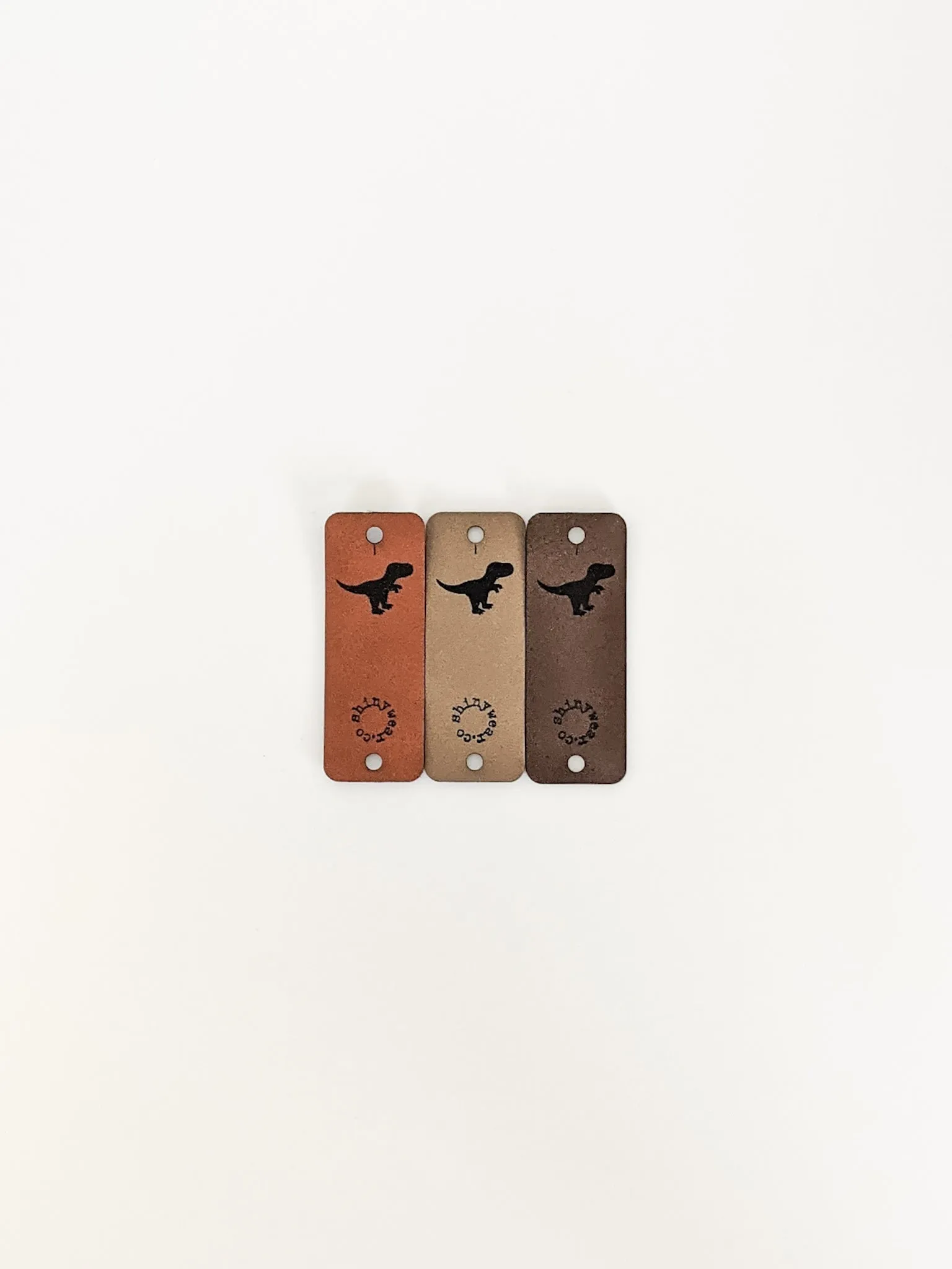 Dinosaur no-sew leatherette tag