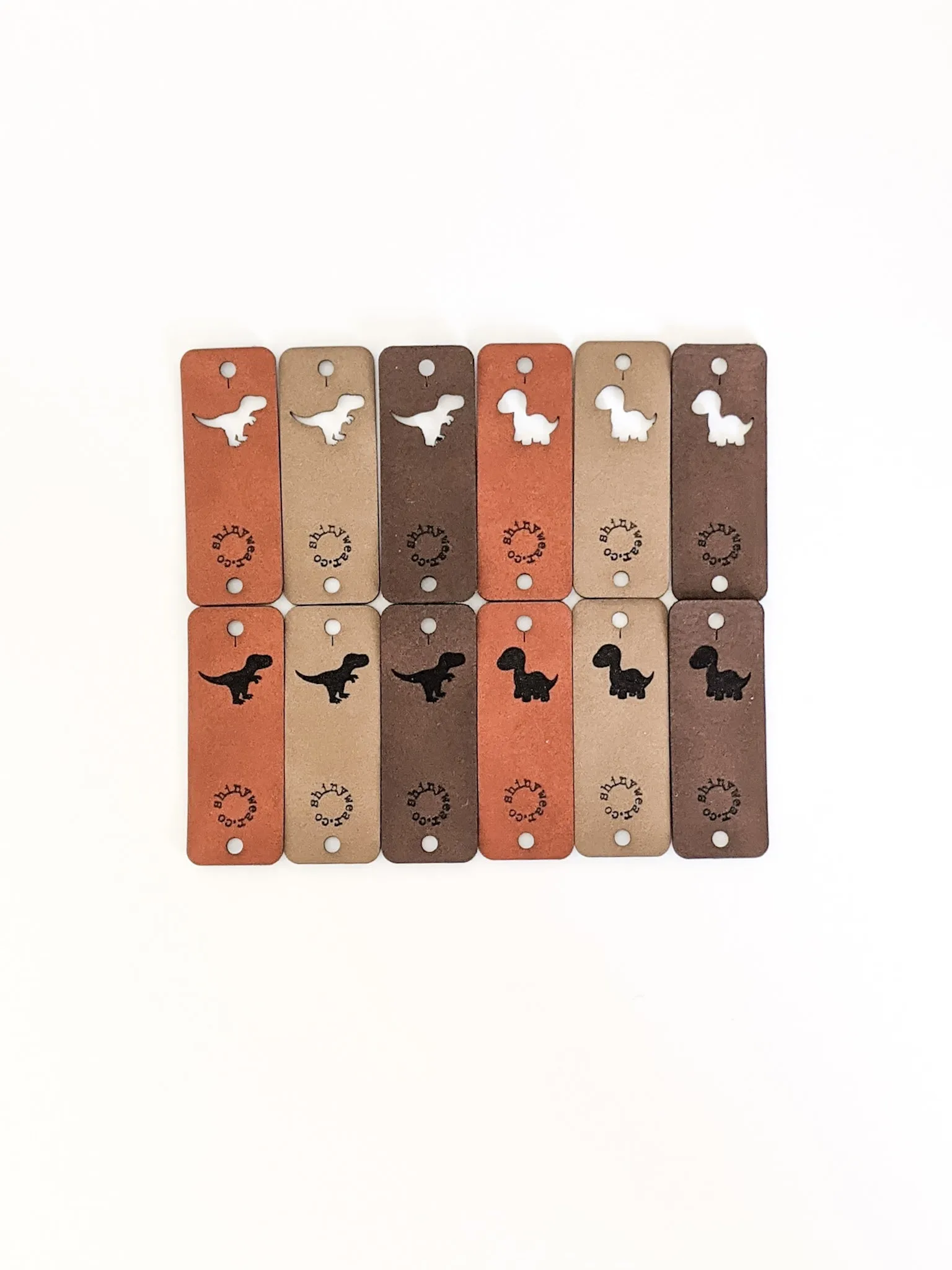 Dinosaur no-sew leatherette tag