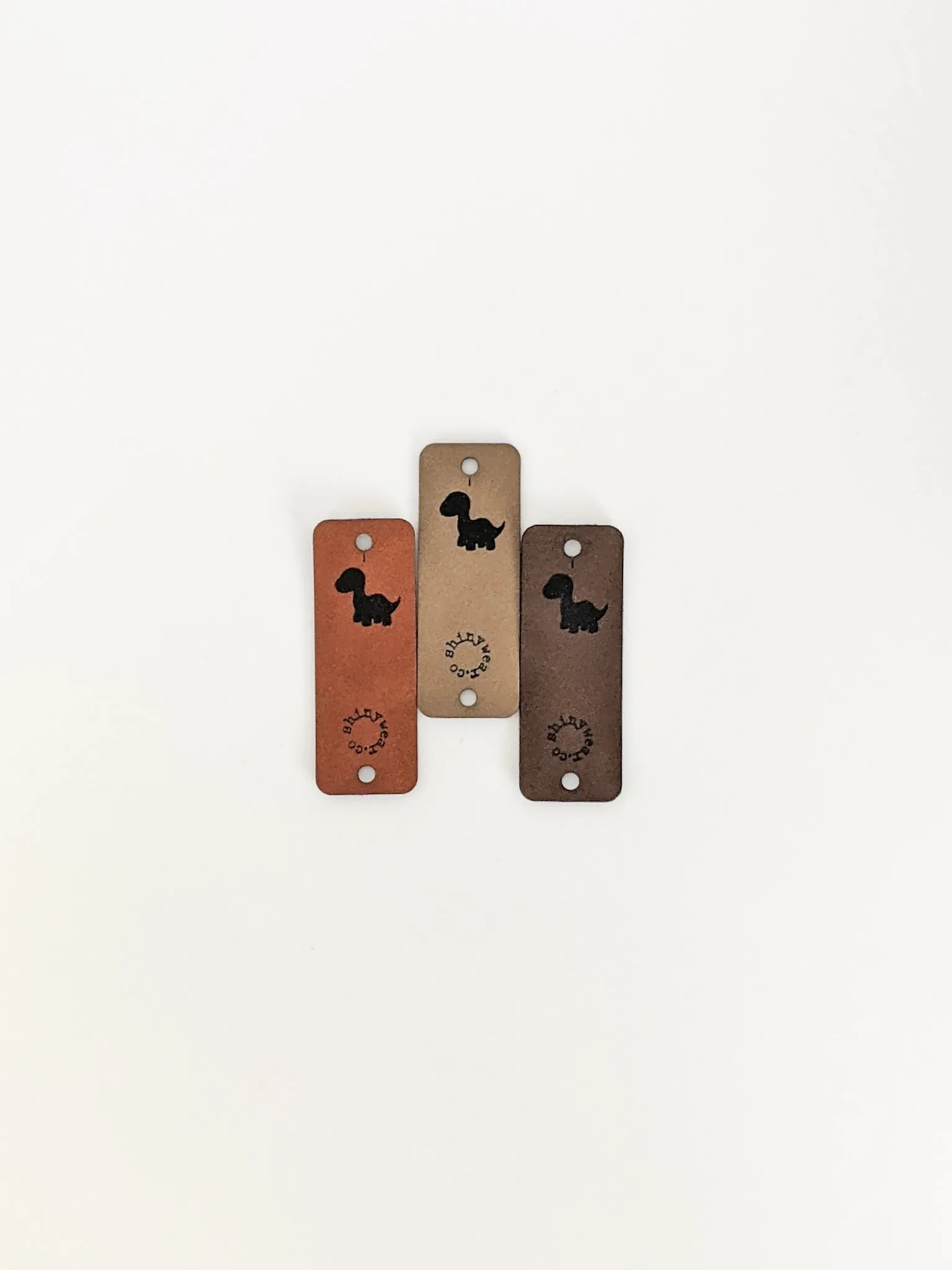 Dinosaur no-sew leatherette tag