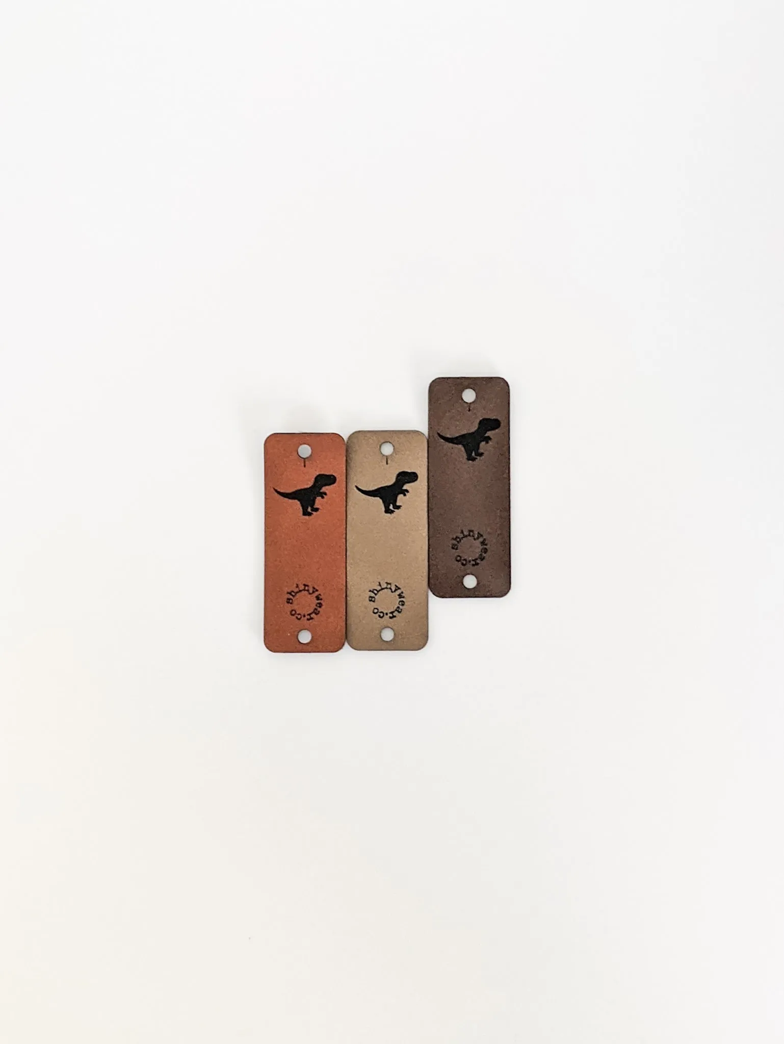 Dinosaur no-sew leatherette tag