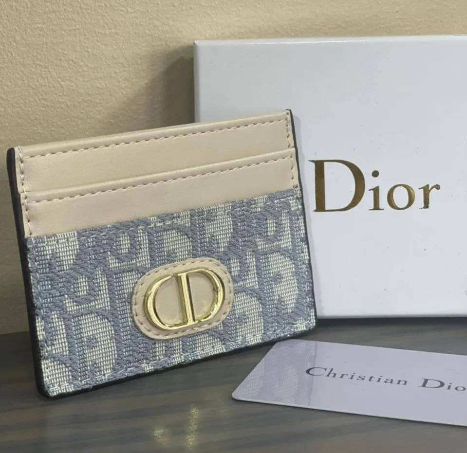 Dior Oblique Canvas Card Holder with Gold CD Logo