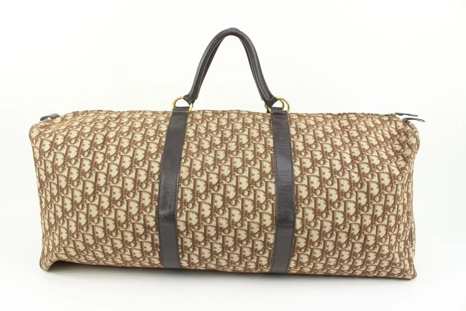 Dior XL Brown Monogram Trotter Lingot 65 Boston Duffle Travel Bag 62d418s