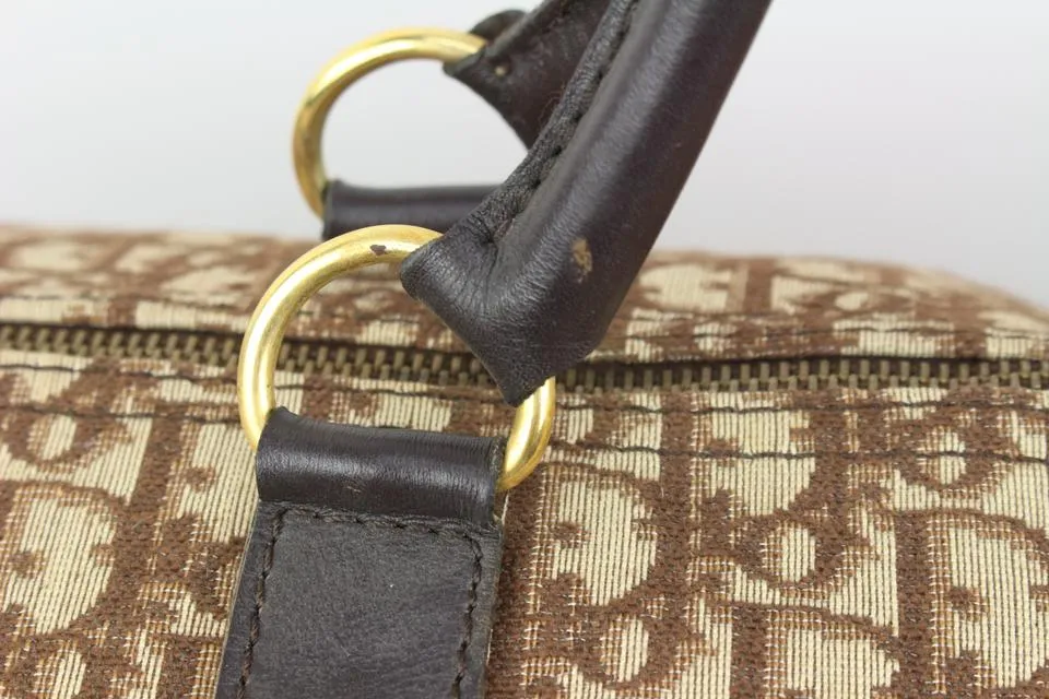 Dior XL Brown Monogram Trotter Lingot 65 Boston Duffle Travel Bag 62d418s