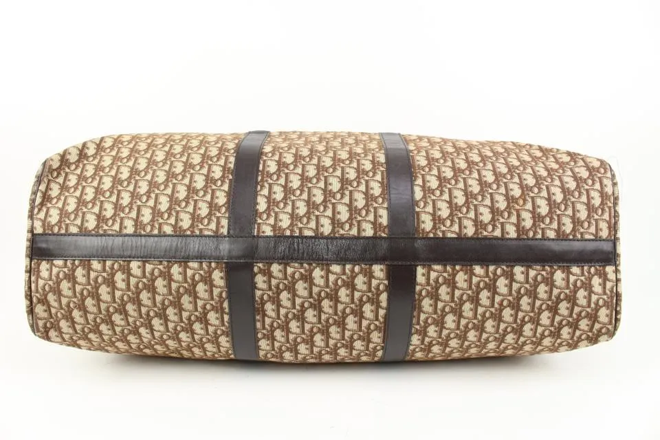 Dior XL Brown Monogram Trotter Lingot 65 Boston Duffle Travel Bag 62d418s