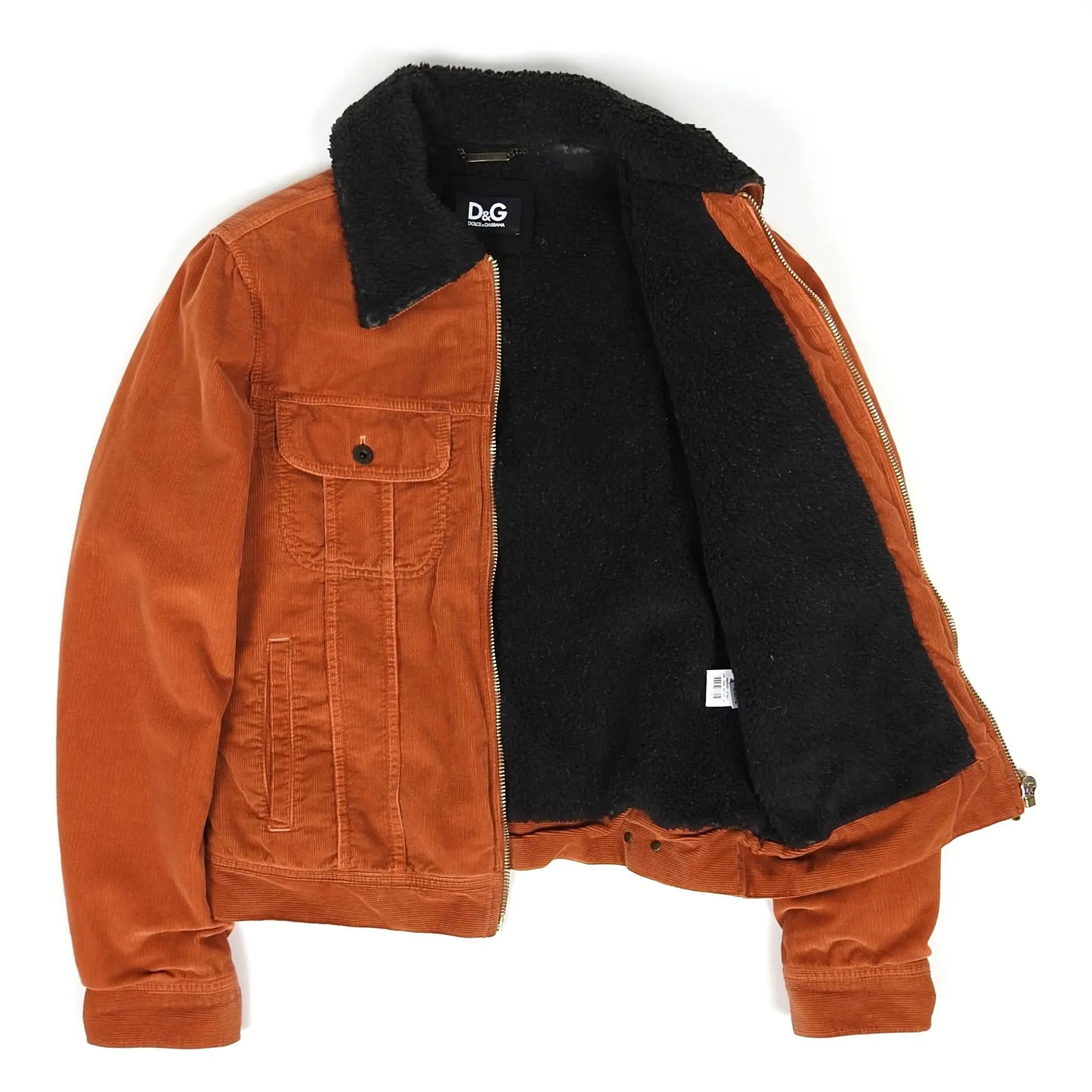 Dolce & Gabbana Corduroy Sherpa Trucker Jacket Size 48