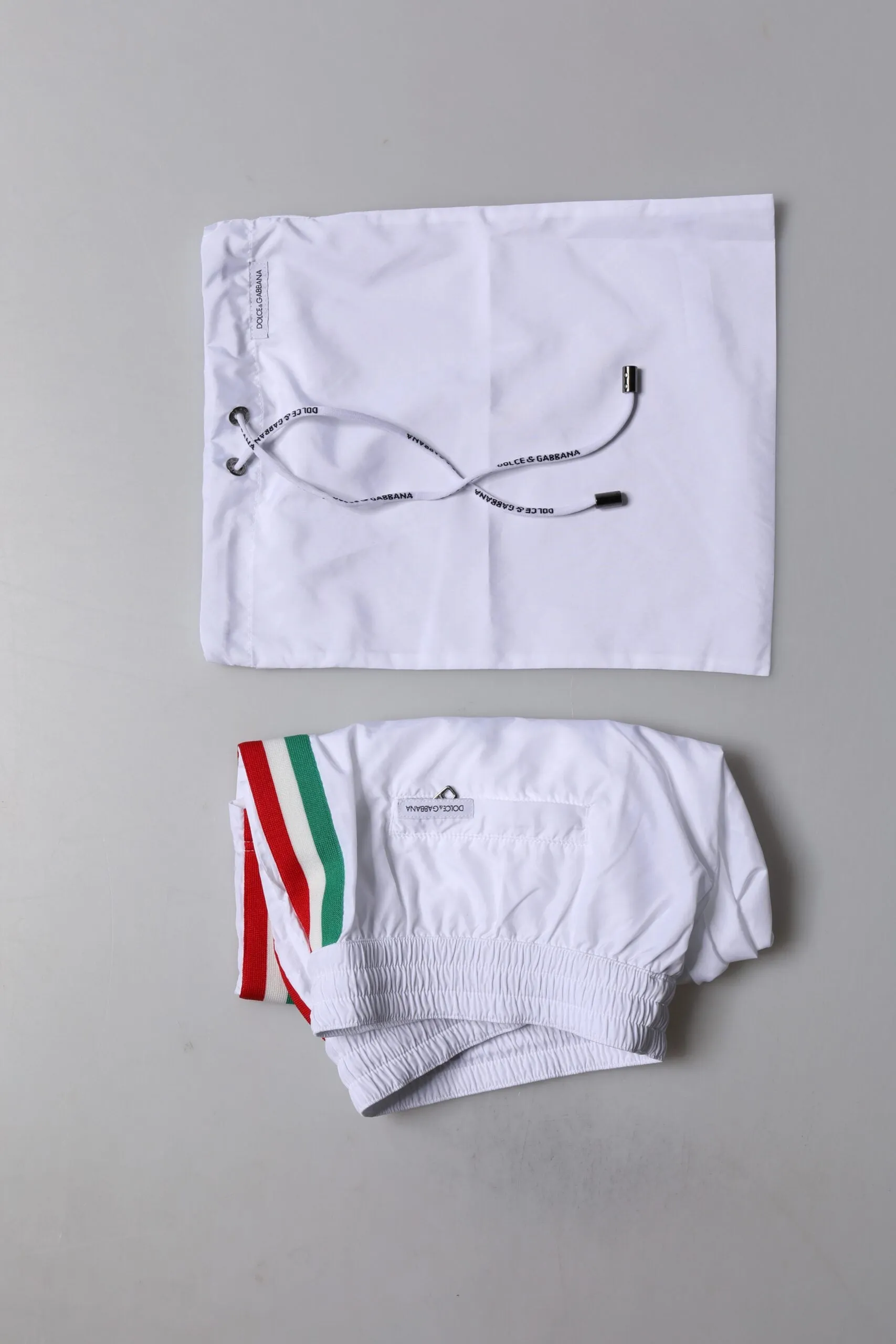Dolce & Gabbana White Stripes Beachwear Shorts 2 Pc Swimwear