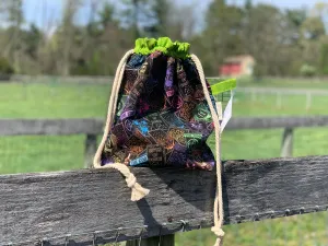 Drawstring Project Bag by Rose (X-LARGE) - TAROT CARDS / Chartreuse / Yellow