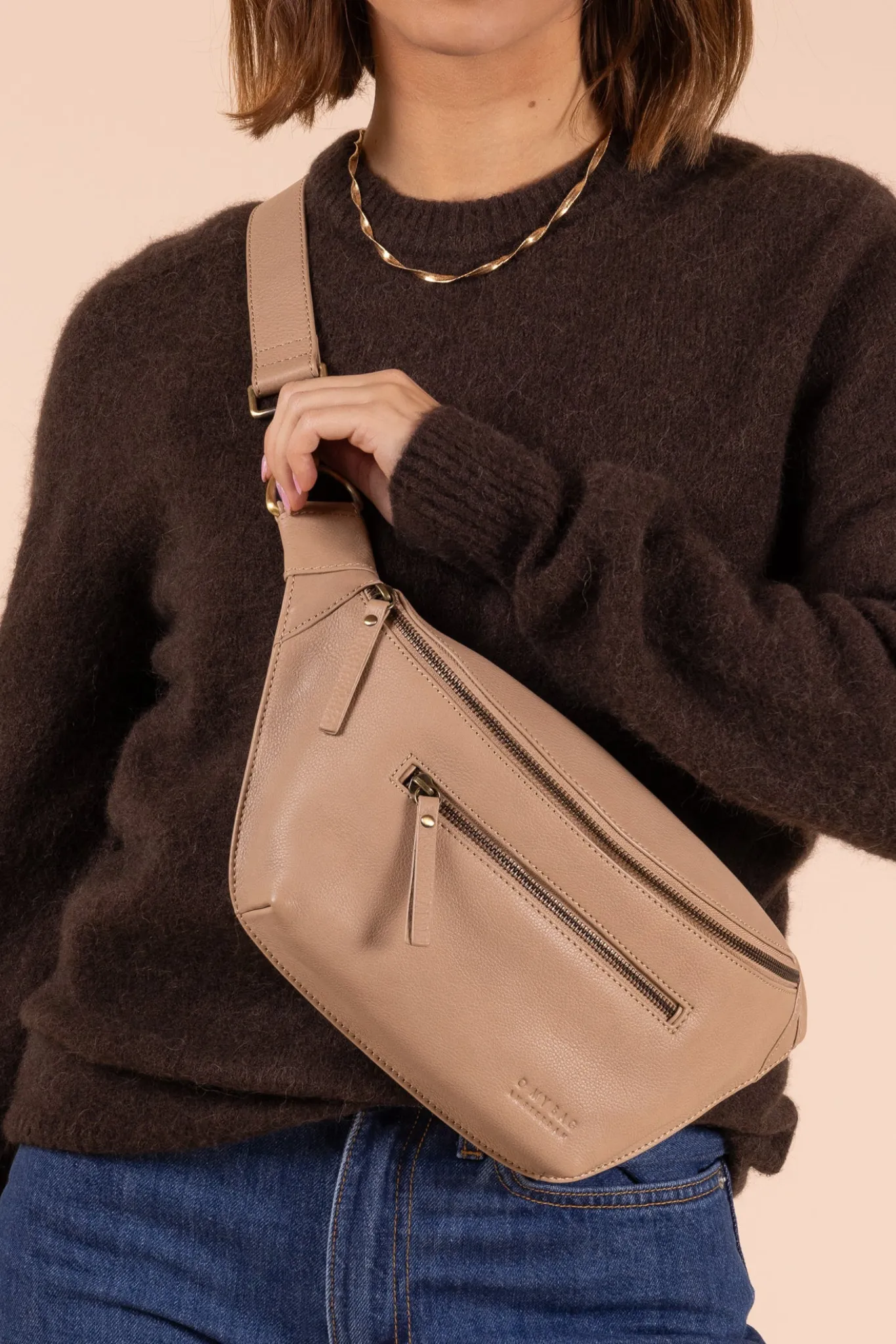 DREW BUM BAG - SAND SOFT GRAIN LEATHER