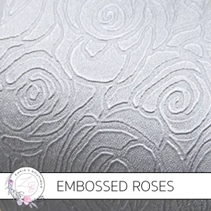 Embossed Roses ~ Silver ~ PU Faux Leather Leatherette Pleather