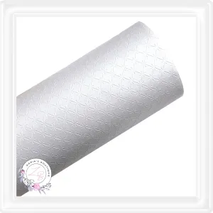 Embossed Snowflakes ~ White Vegan Faux Leather Fabric Sheets