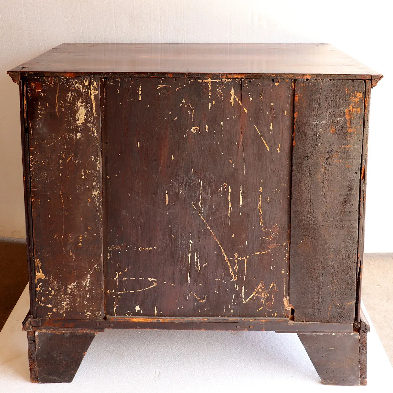 English Chippendale Burl Walnut Veneer Chest of Drawers