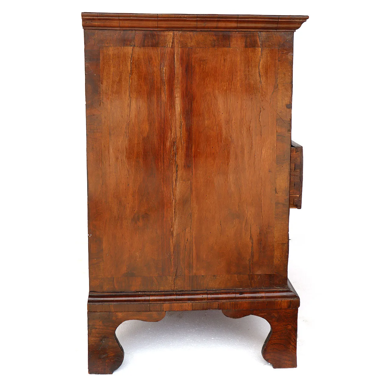 English Chippendale Burl Walnut Veneer Chest of Drawers