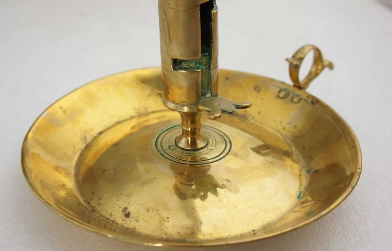 English Georgian Brass Push-Up Chamberstick