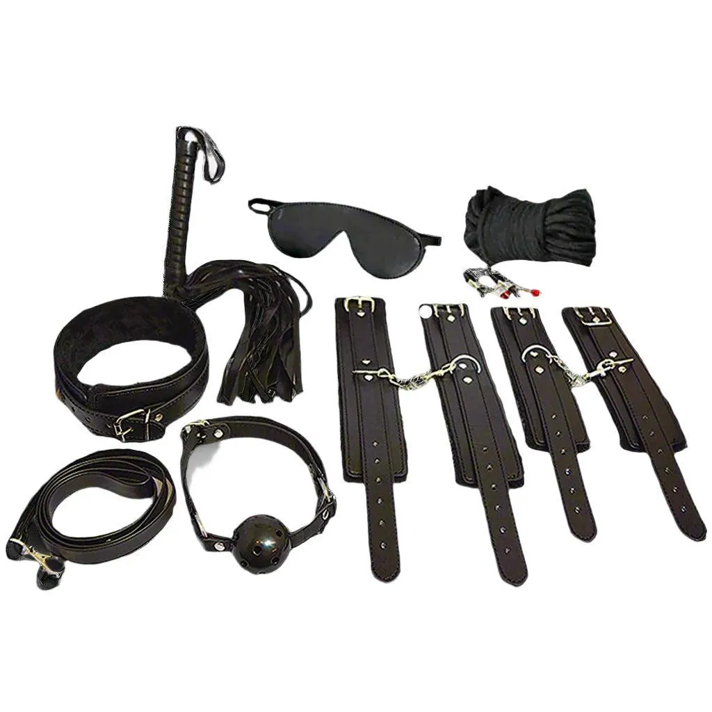 Everything Bondage 9 Piece Beginner's Bondage Kit - Black