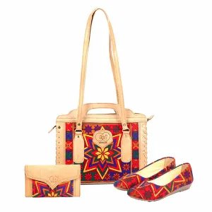 Fashion-Forward Matching Bags and Shoes | Tote Bag, Clutch Purse, and Elegant Ballet Shoes Nk-175