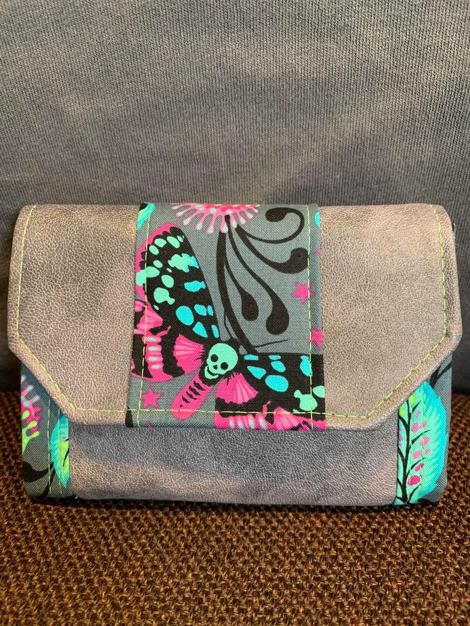 Faux Grunge Charcoal - Faux Leather