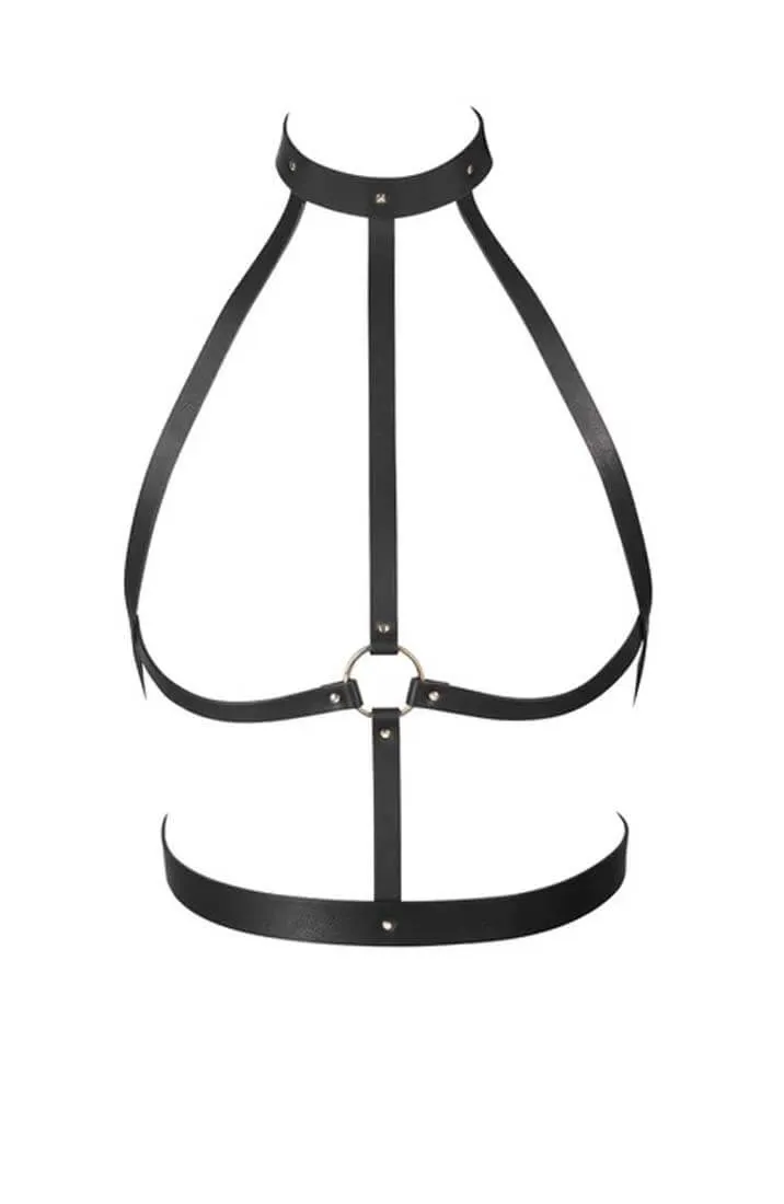 Faux leather body bondage harness