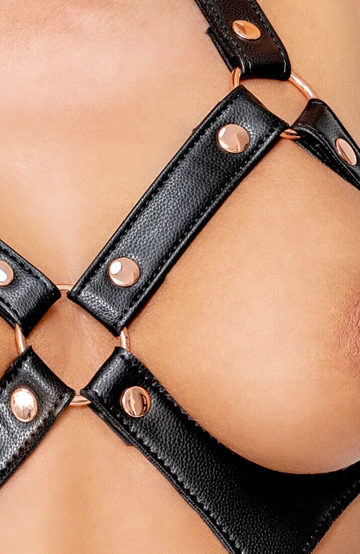 Faux leather body harness - Level UP!