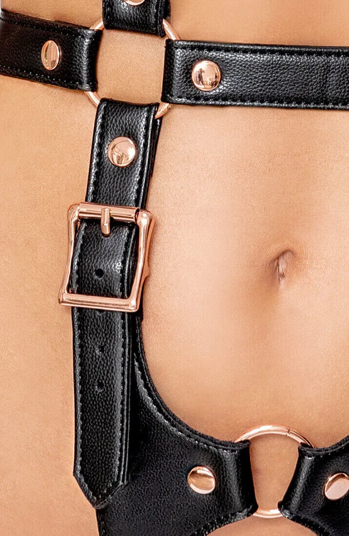 Faux leather body harness - Level UP!