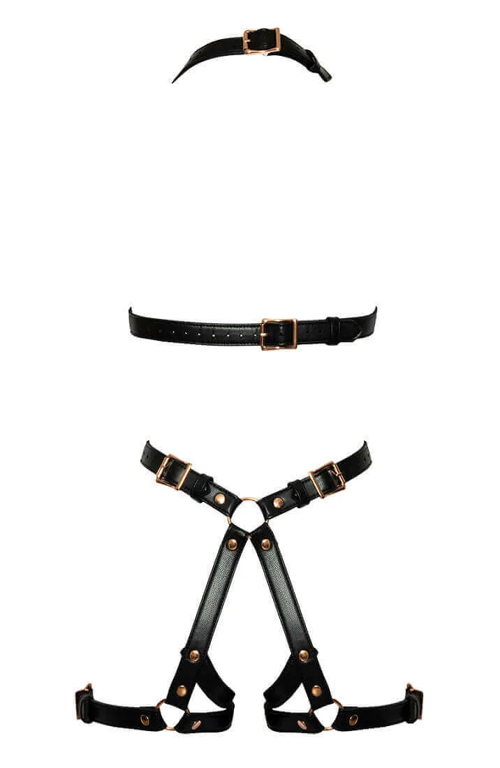 Faux leather body harness - Level UP!