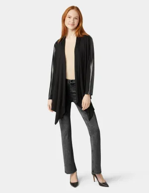 Faux Leather Cardigan