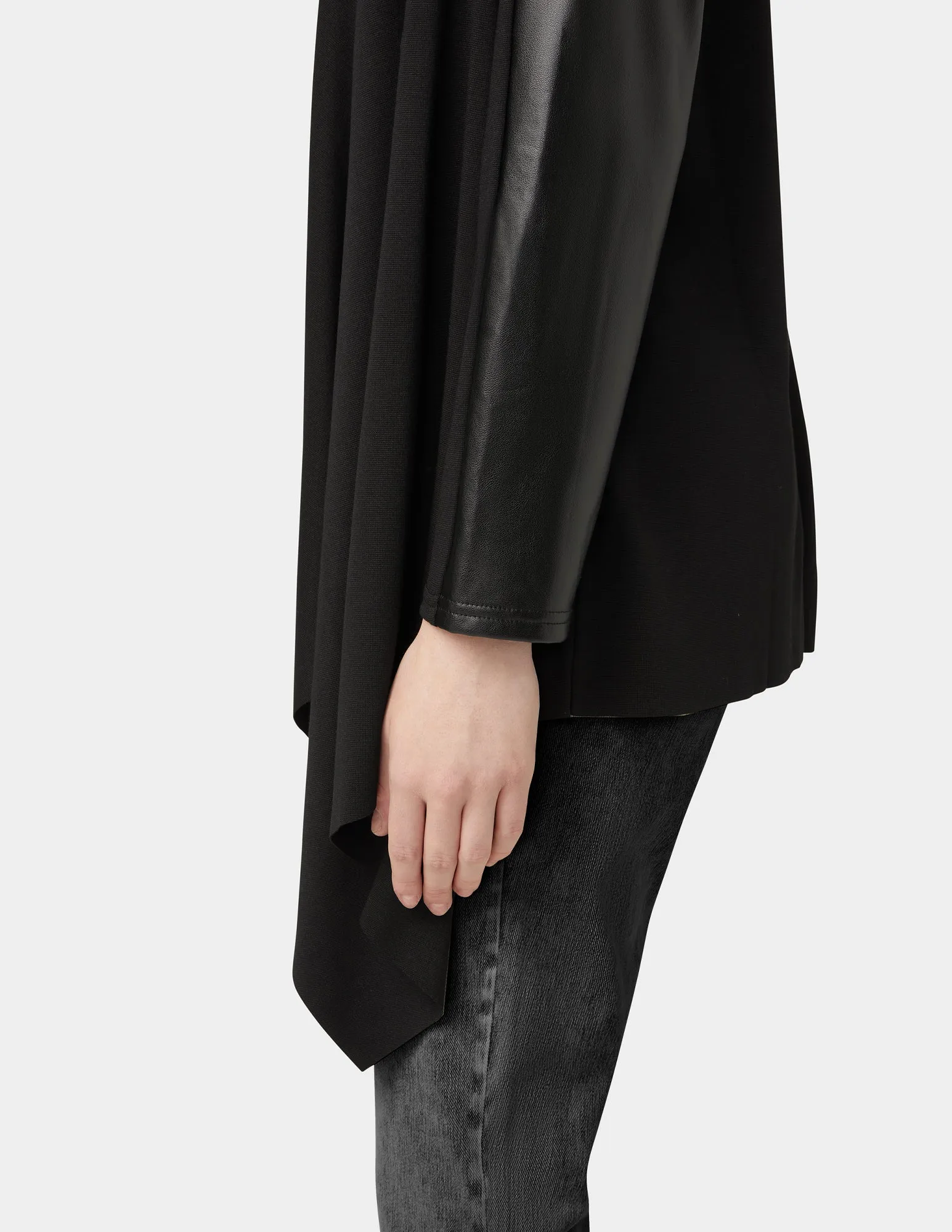Faux Leather Cardigan