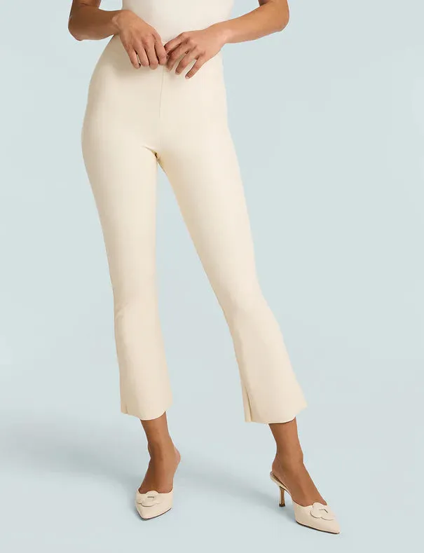 FAUX LEATHER CROP FLARE