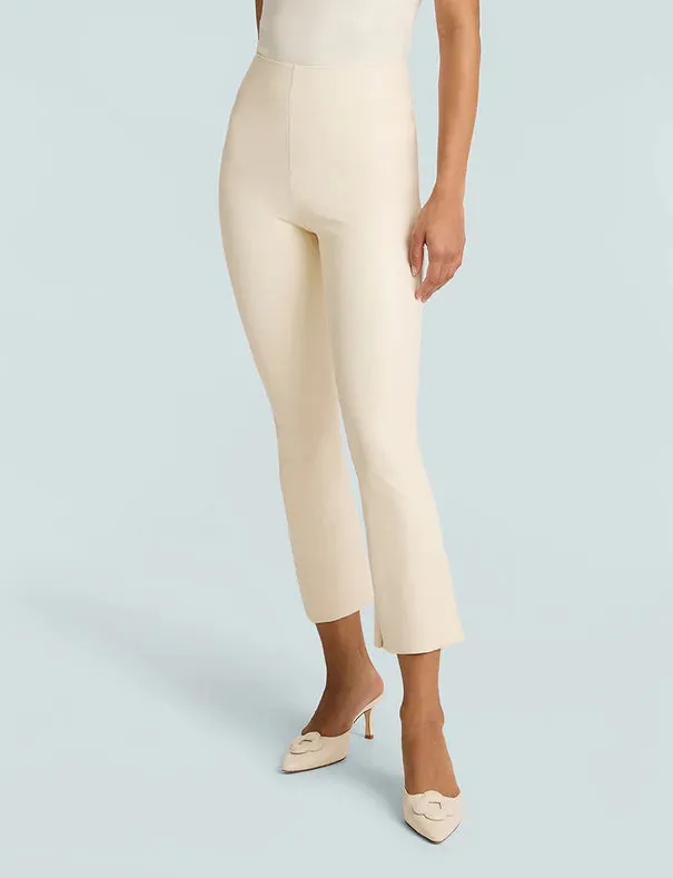 FAUX LEATHER CROP FLARE