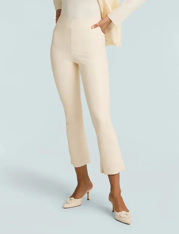 FAUX LEATHER CROP FLARE
