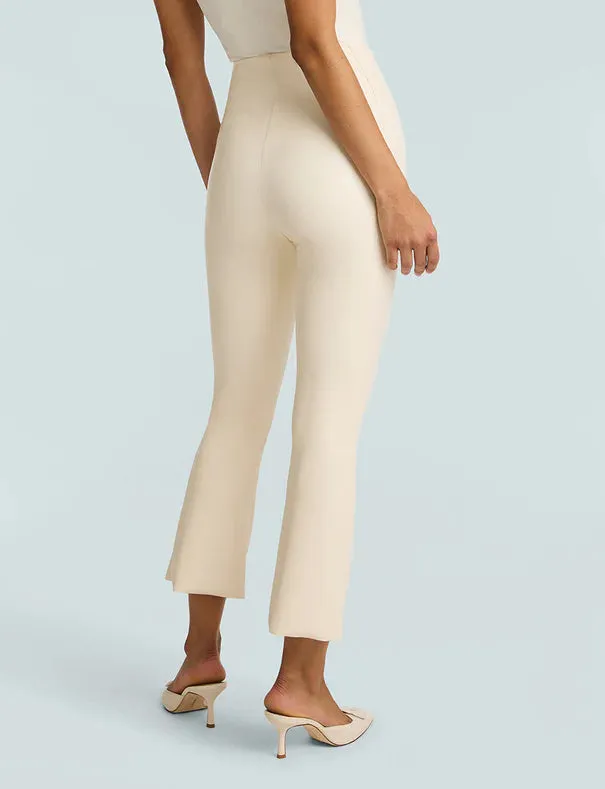 FAUX LEATHER CROP FLARE