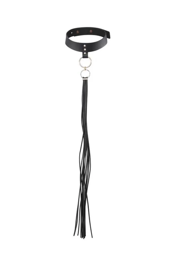 Faux leather Tassel choker