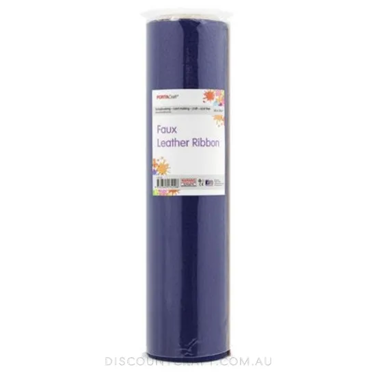 Faux Leather Vinyl Roll- Dark Blue
