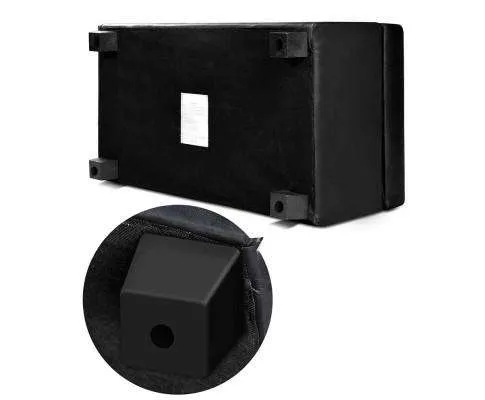 Faux PU Leather Storage Ottoman - Black