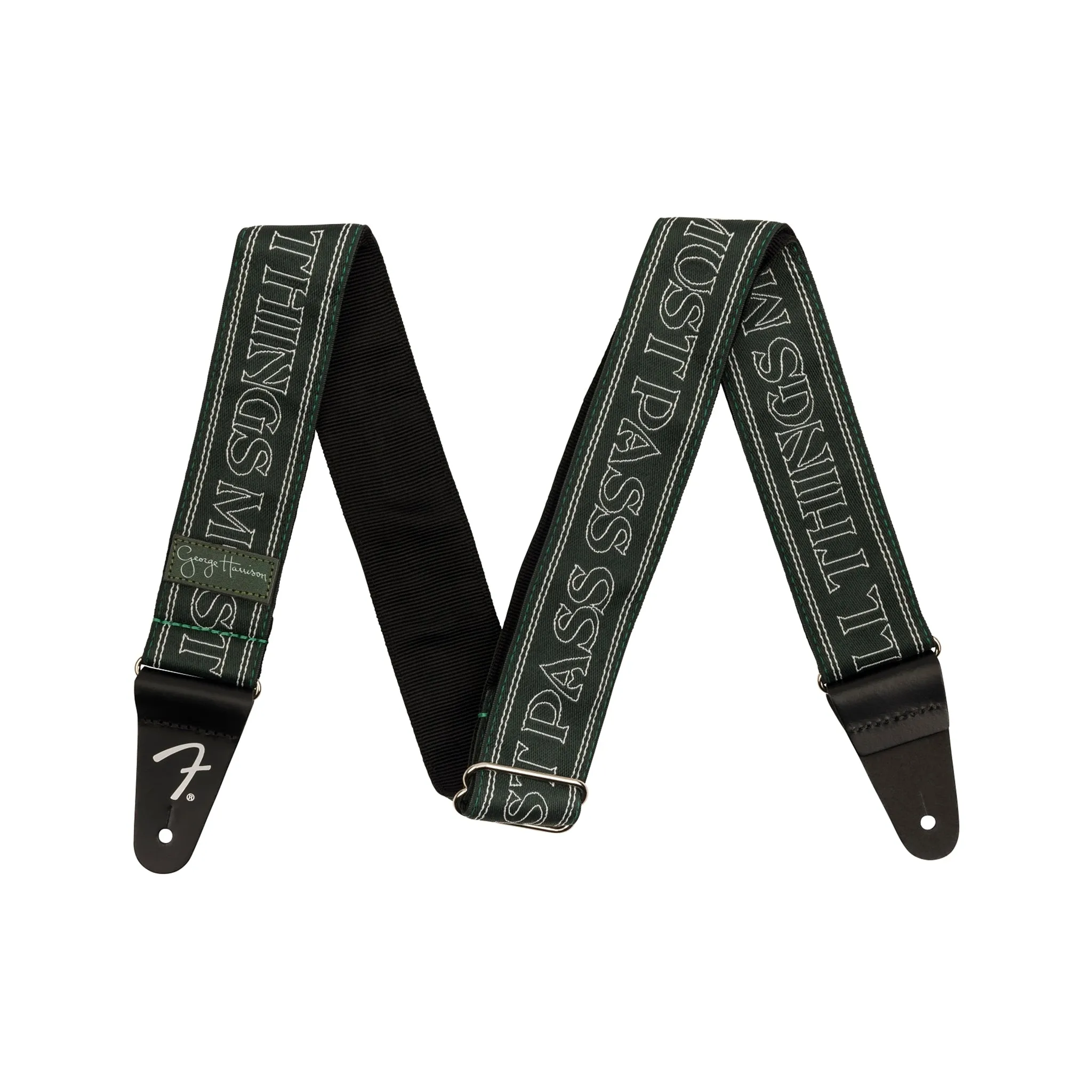 Fender George Harrison All Things Logo Guitar Strap, Green
