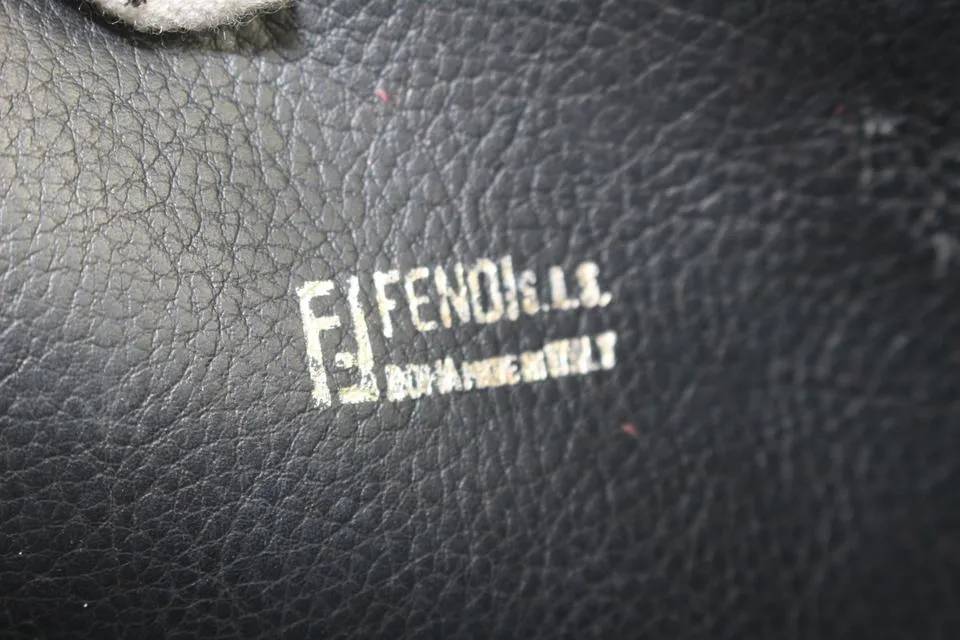 Fendi Black Pequin Stripe Cosemtic Pouch Make Up Case 54ff115